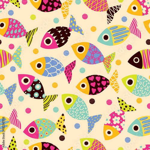 Cute fish. Kids background.