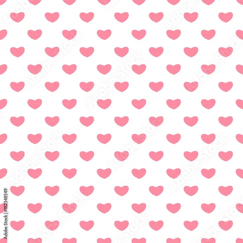 Valentines Day seamless patterns. Pink endless backgrounds with hearts.