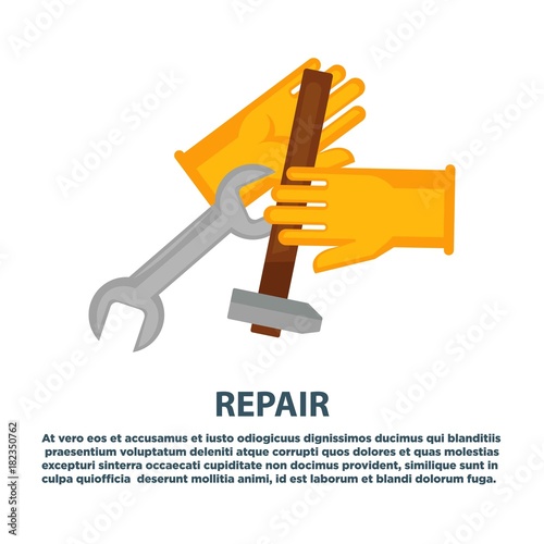 House plumbing plumber repair tools vector icons for water sewerage leakage