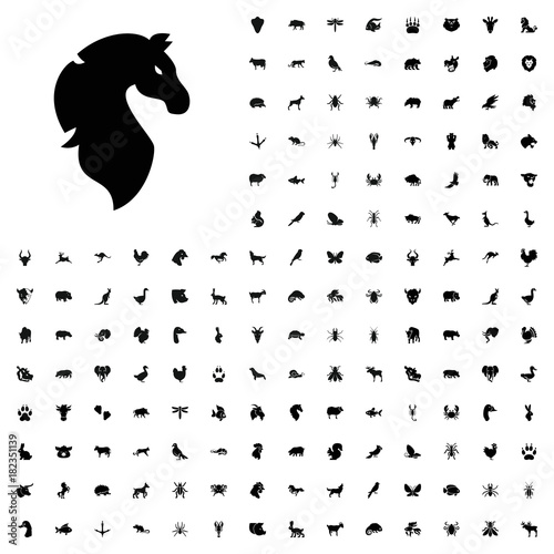 Horse icon illustration. animals icon set for web and mobile.