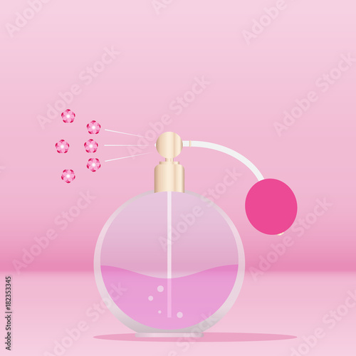 Retro perfume, retro perfume vaporizes the floral scent.