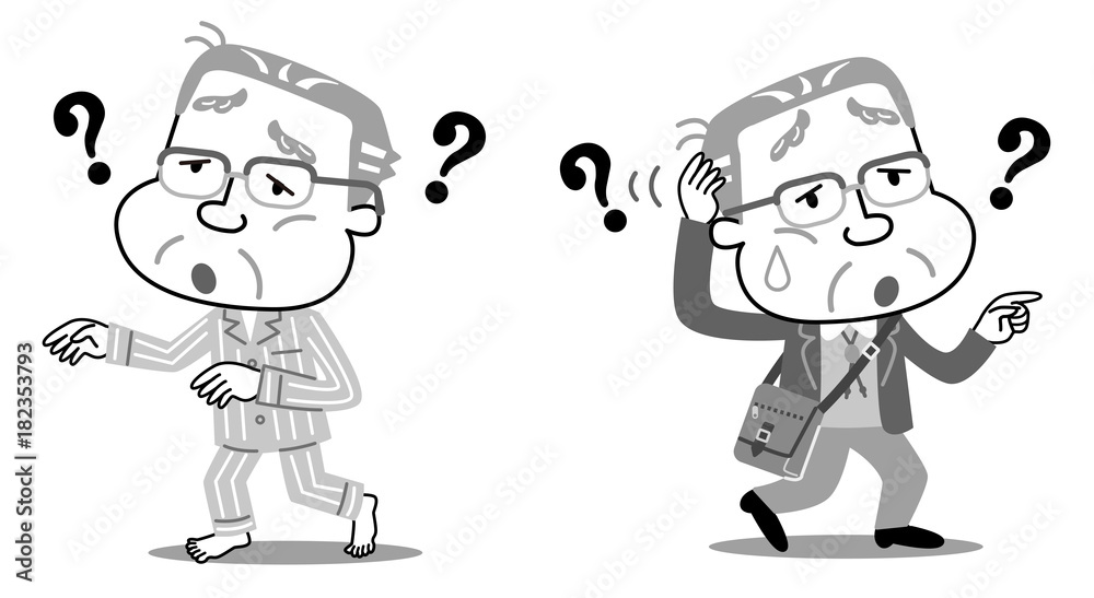 徘徊 迷子 認知症 モノクロ 徘徊 迷子 認知症 モノクロ
