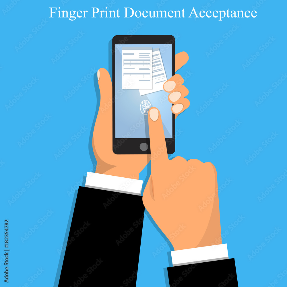 Finger print document acceptance Finger print document acceptance