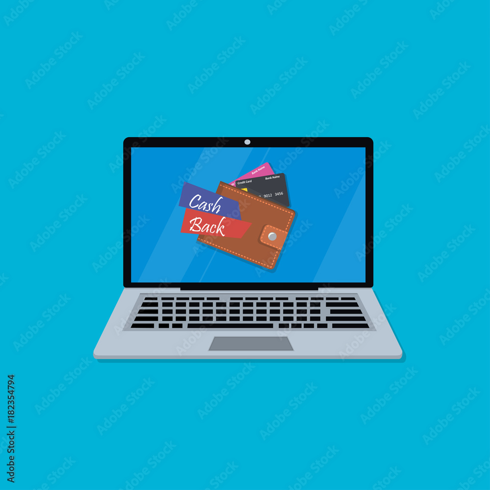 laptop screen with cashback wallet laptop screen with cashback wallet