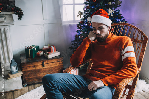 Portrait of attractive man before christmas
