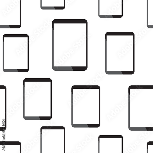 Tablet computer seamless pattern background. Business flat vector illustration. Realistic device sign symbol pattern.