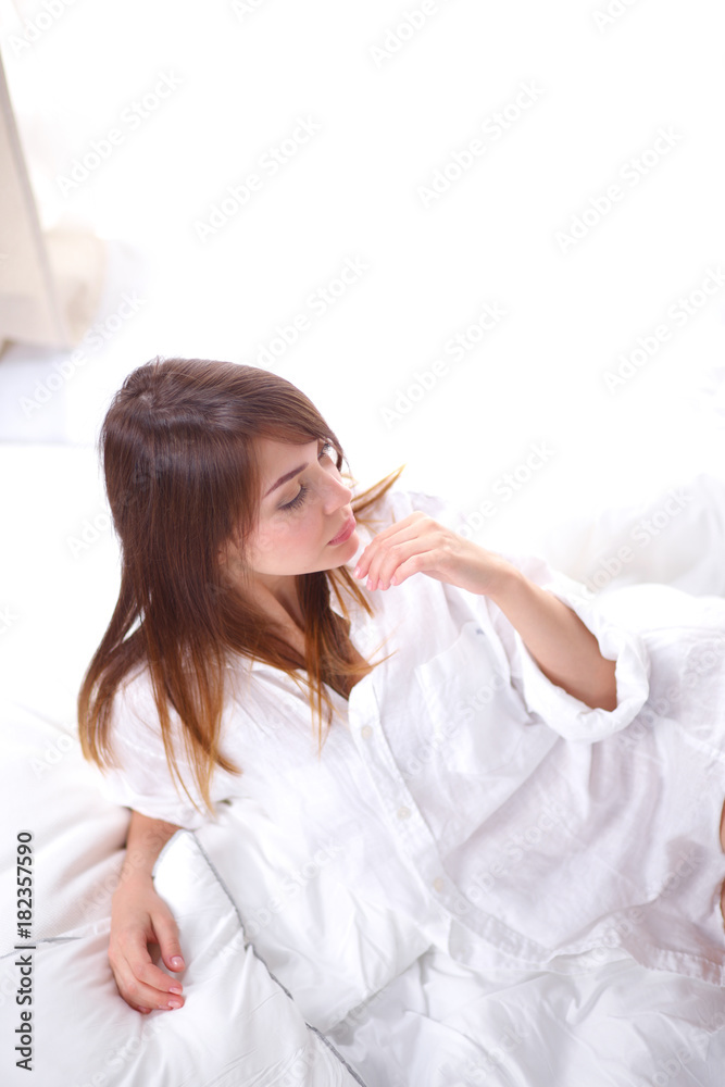 Portrait of beautiful young woman face. Isolated on white background. Portrait of beautiful young woman face. Isolated on white background.