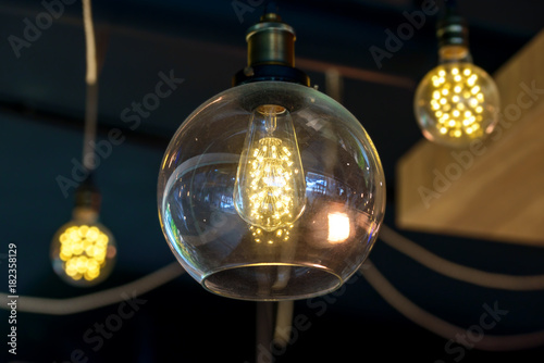 Beautiful retro luxury interior lighting bulb decor