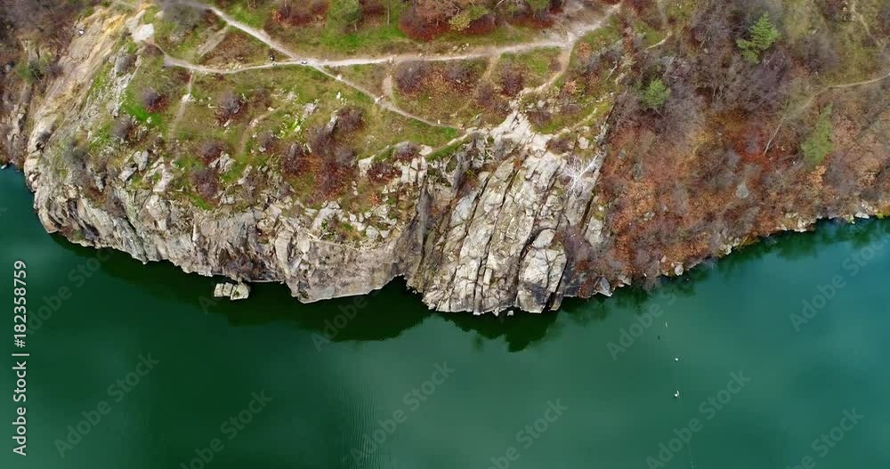 Aerial view of the rocks. Beautiful view of the river landscape. Aerial view of the rocks. Beautiful view of the river landscape.
