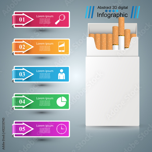 Cigarette, vaper, smoke - business infographic Vector eps 10