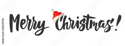 Merry Christmas card. Hand drawn lettering. Great for gift tags and labels.
