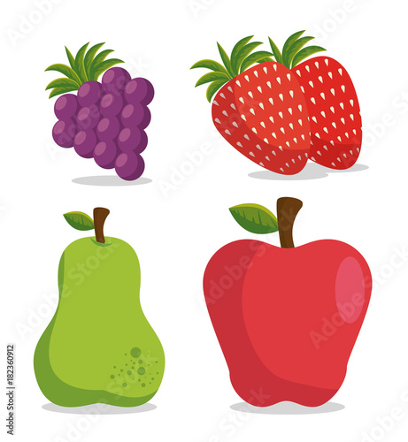 Fototapeta Naklejka Na Ścianę i Meble -  healthy lifestyle eat fruits vector illustration graphic design