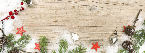 Bild auf Leinwand different Christmas backgrounds on wood with different christmas decoration