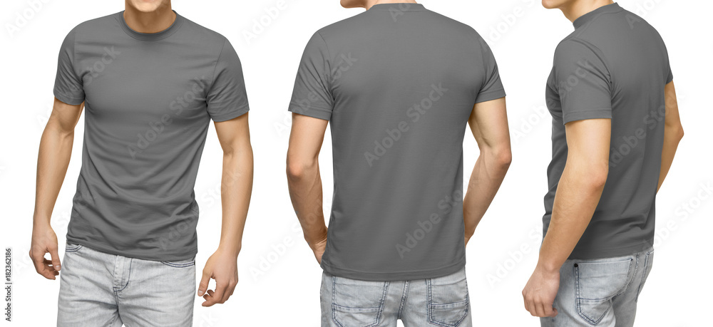back of gray t shirt