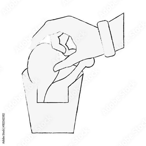 Chicken box fast food icon vector illustration graphic design