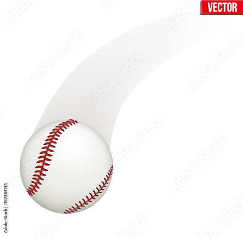 Baseball in motion. Moving ball. Vector Illustration Isolated on white background.