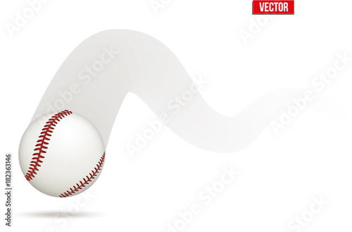 Baseball in motion. Moving ball. Vector Illustration Isolated on white background.