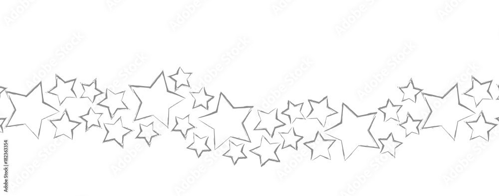 Weihnachtskarte ein Banner mit Sternen Band grau