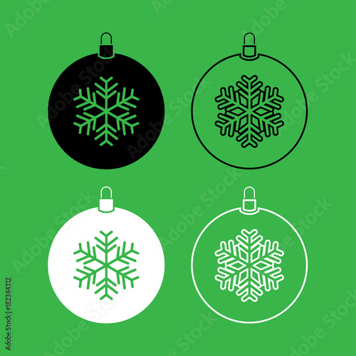 New Year ball toy Christmas ball or Xmas bauble icon