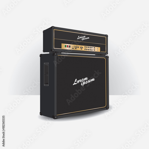 Guitar amplifier set vector illustration