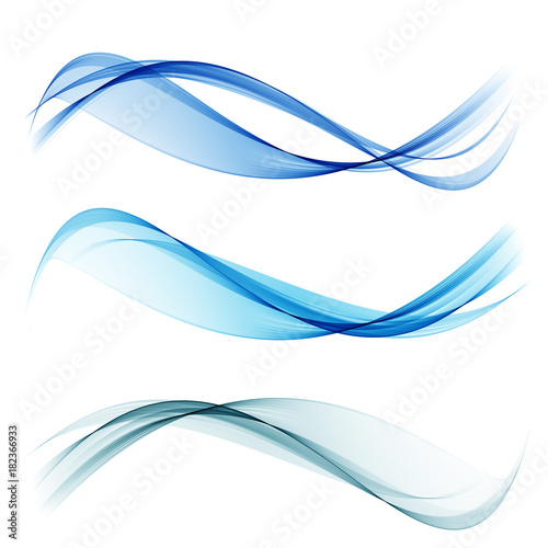 Abstract Blue Wave Set