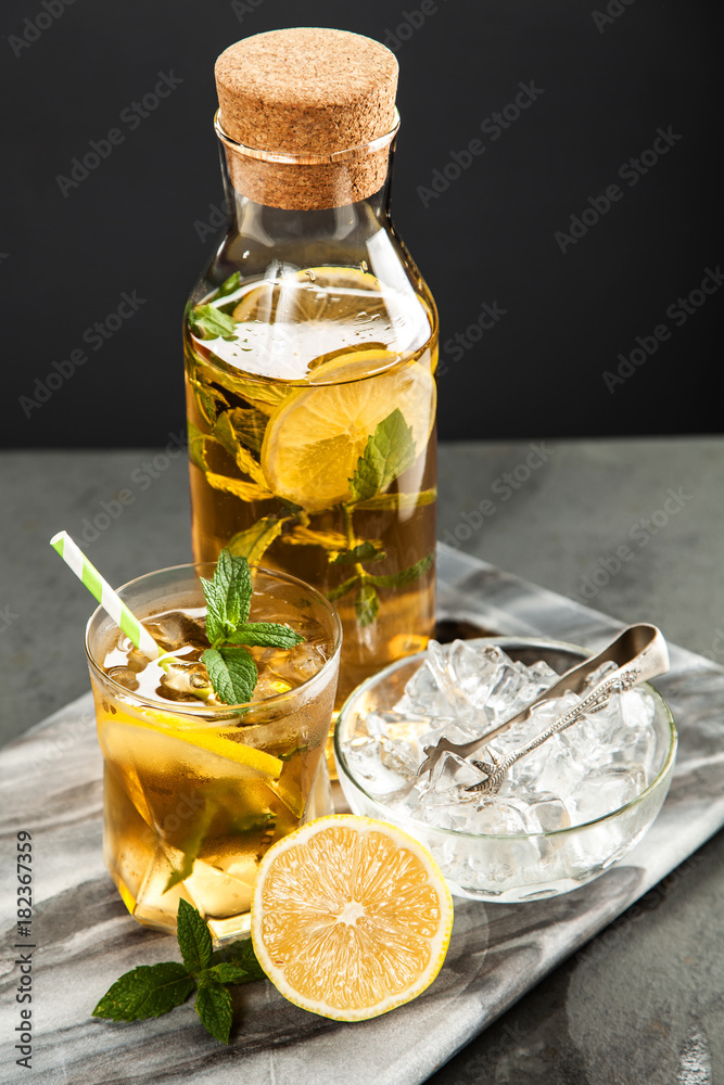 Ice tea with lemon and mint Ice tea with lemon and mint