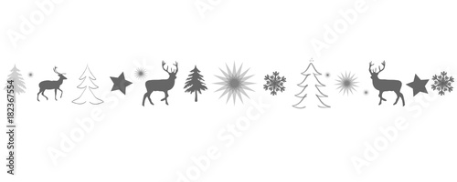 Weihnachtskarte Banner Band mit Weihnchtsmotiven als Hintergrund