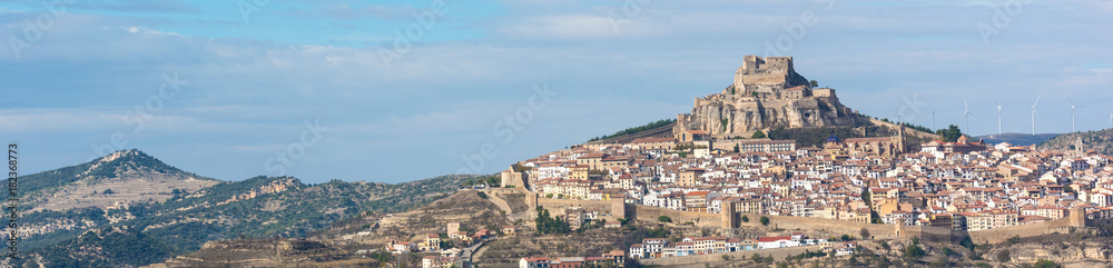 View at old medieval town of Morella, Castellon, Spain