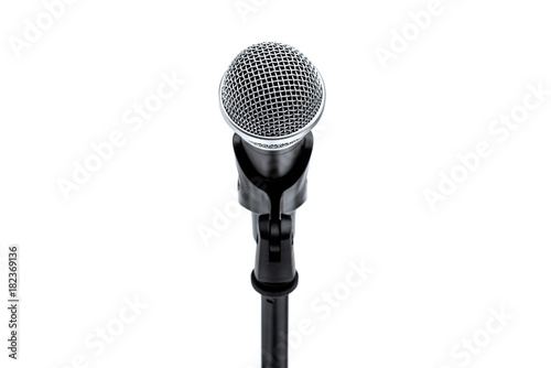 Microphone with stand isolated on white background
