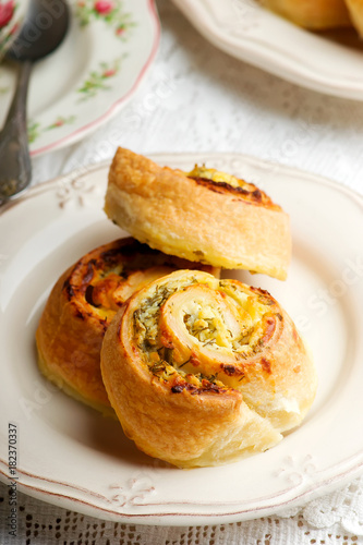 Cottage cheese and herb roll..style rustic