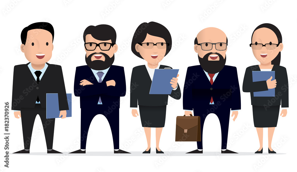 business team - group businessman character.