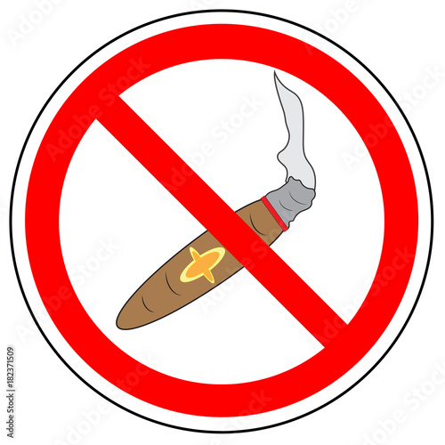 No smoking sign. Prohibition sign of smoking cigar (cigarette), vector