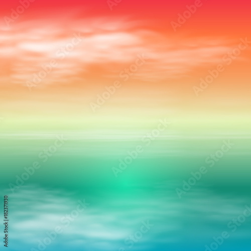 Sea sunset. Tropical summer background.