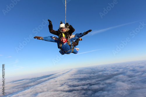 Skydiving. Amazing tandem jump.