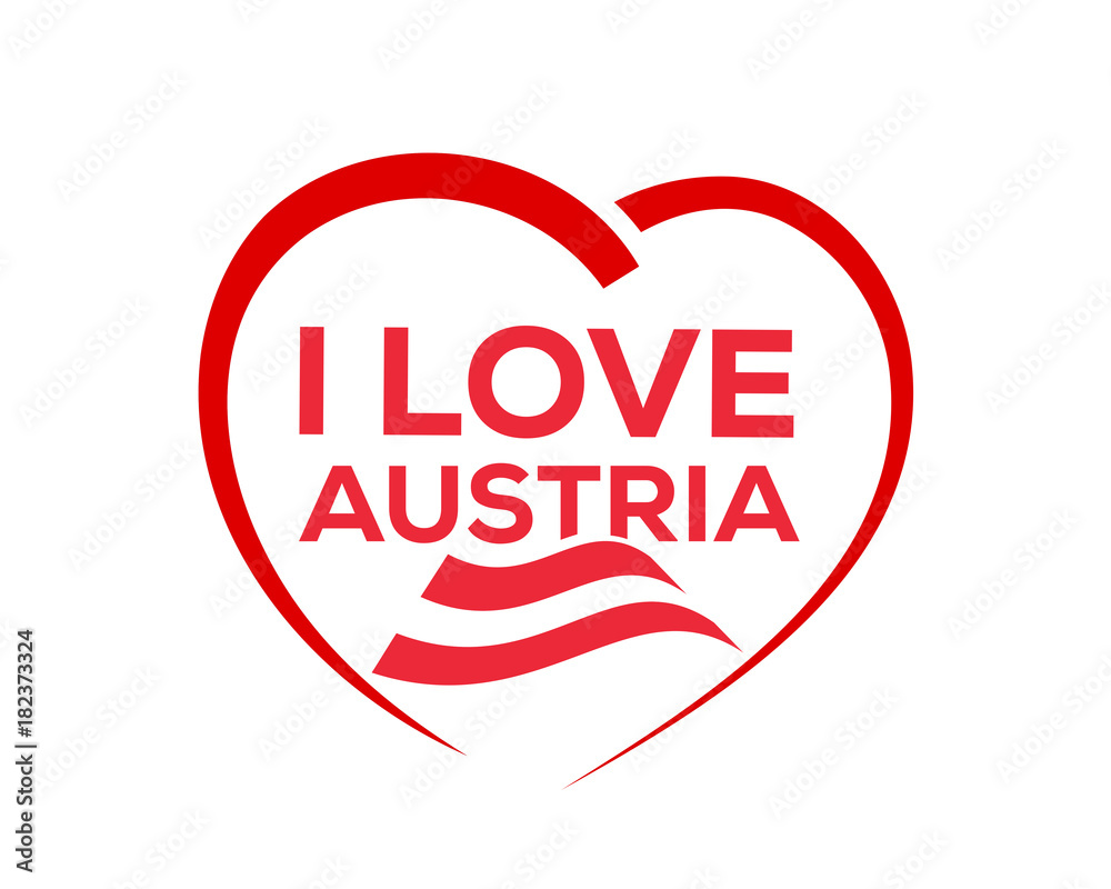 I love austria with outline of heart and austrian flag, icon design, isolated on white background. I love austria with outline of heart and austrian flag, icon design, isolated on white background.
