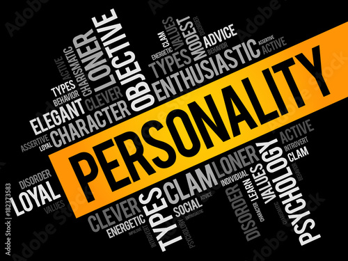 Personality word cloud collage , social concept background