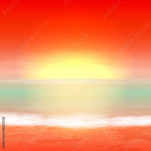 Fototapeta Naklejka Na Ścianę i Meble -  Sea sunset. Tropical summer background.