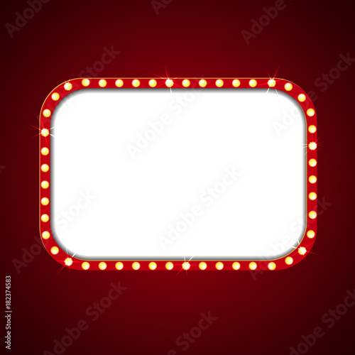 Shining retro light banner. Vector illustration