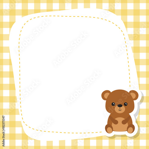 Greeting card with cute bear.