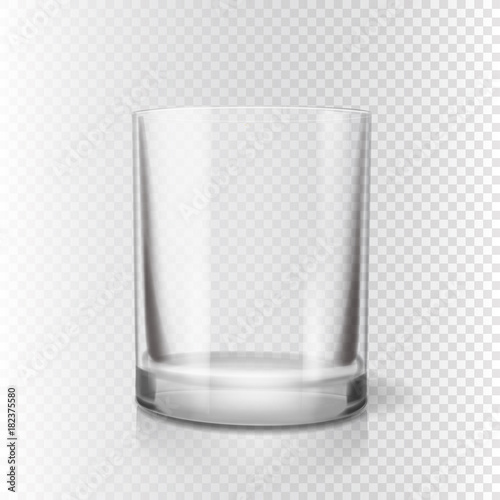 Drinking glass for pub. Transparent realistic vector