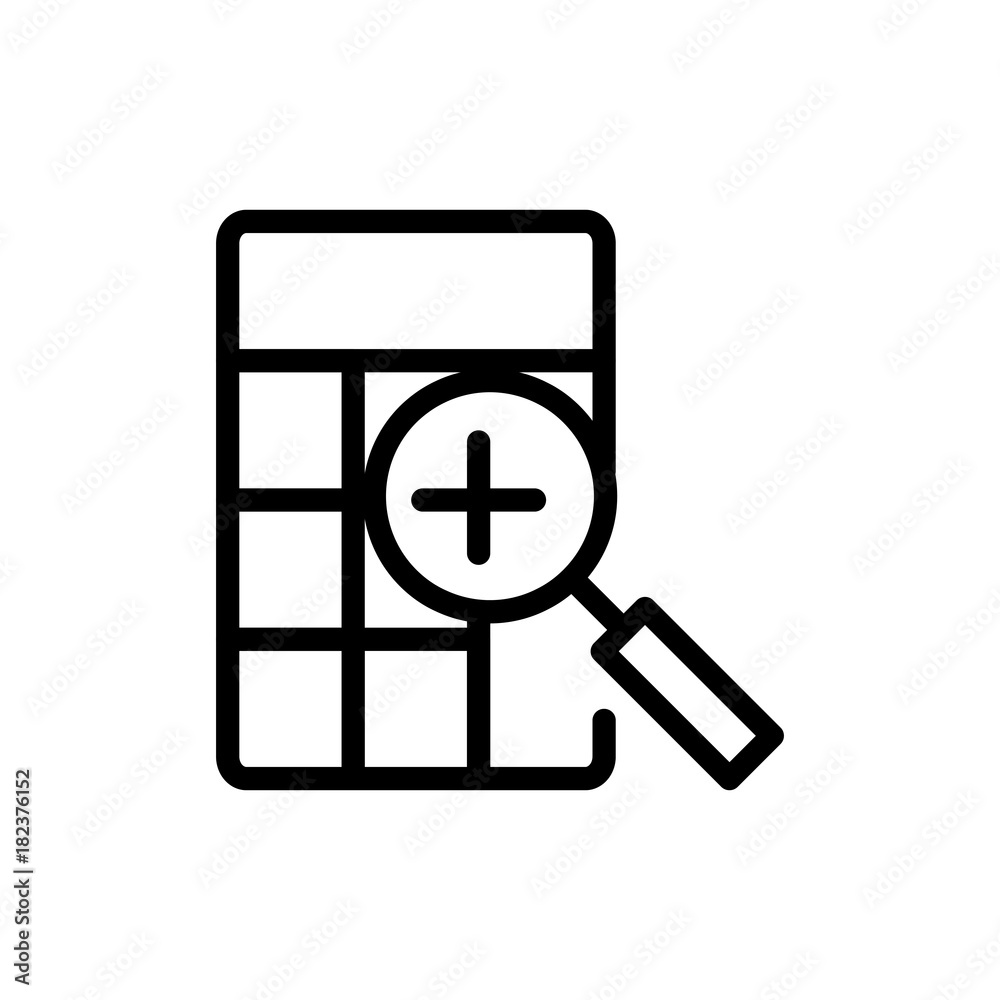 Fototapeta premium Magnifier flat icon