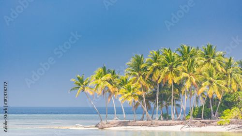 Beautiful summer beach scene as tropical landscape background use for vacation and travel or tourism concept