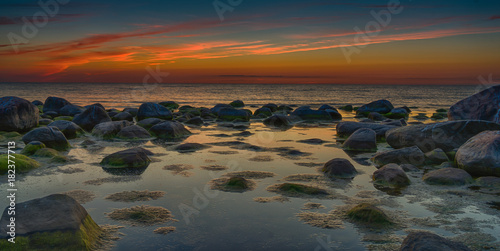 Colorful sunset over Baltic sea