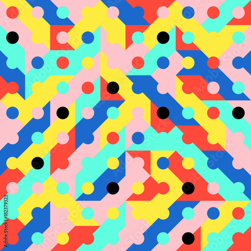 Fun Fashion Geometric Pop Art 1980 Style Pattern