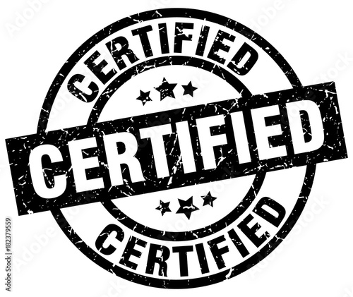certified round grunge black stamp