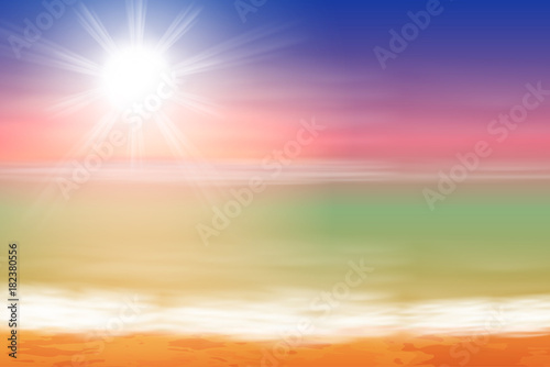 Tropical sea sunset beach background