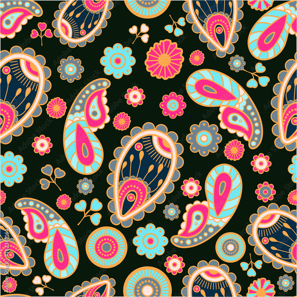 Fototapeta premium Seamless paisley pattern. Vector background for textile, print, wallpapers, wrapping.