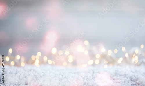 Ethereal Christmas background with sparkling bokeh photo