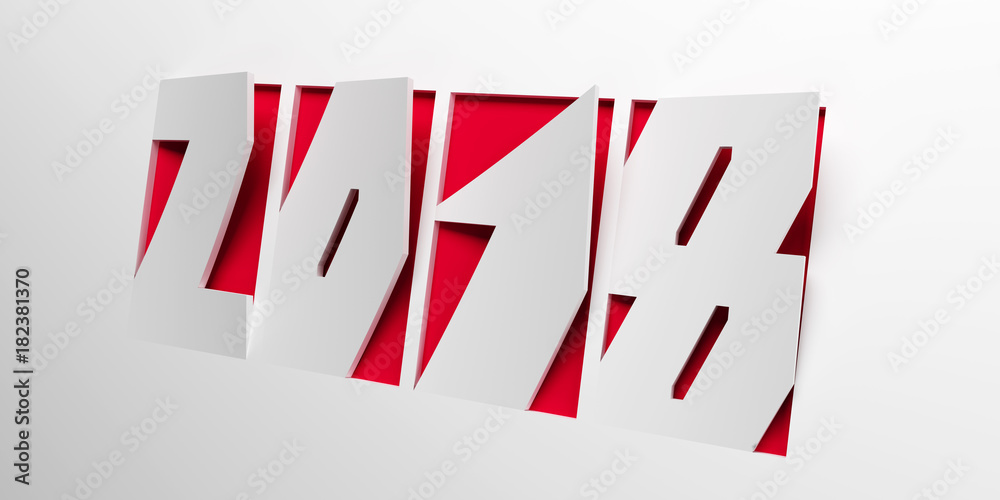 Fototapeta premium new year 2018, 3d rendering