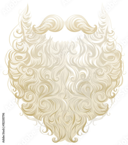 White thick beard and mustache Santa Claus